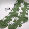Cannabis Socks Green with White Leafs