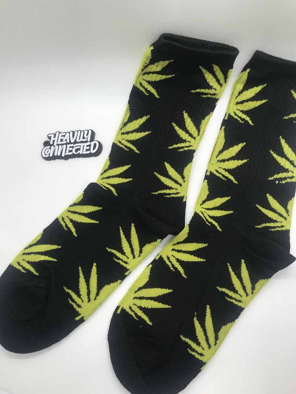 Cannabis Socks Yellow Leafs