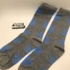 Weed Socks Gray with Blue Leafs