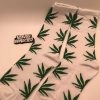 White Cannabis Socks with green Cannabis Leafs